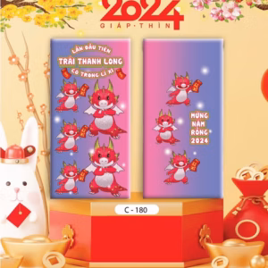 Set 10 Bao Lì Xì Trái Thanh Long - Su