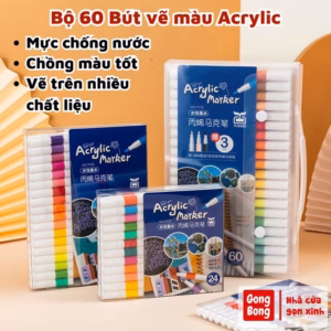 Bộ 24 Bút Màu Acrylic Marker Chống Nước Vẽ Trên Mọi Chất Liệu - Su
