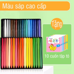 Hộp 36 Bút Màu Sáp Hữu Cơ Cao Cấp Cho Bé Tặng Kèm 10 Quyển Tập Tô 55718 - Lady'S Passion