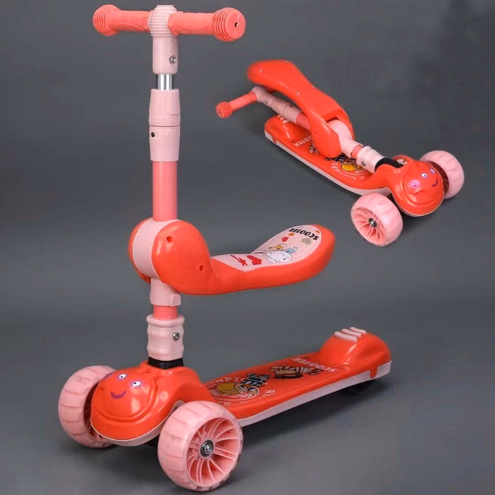 Xe Trượt Scoter 3 Bánh Đa Năng Có Đèn Led Phát Sáng, Có Nhạc Và Ghế Ngồi Cho Trẻ Em Ctb720 - Bechip - Ảnh 3