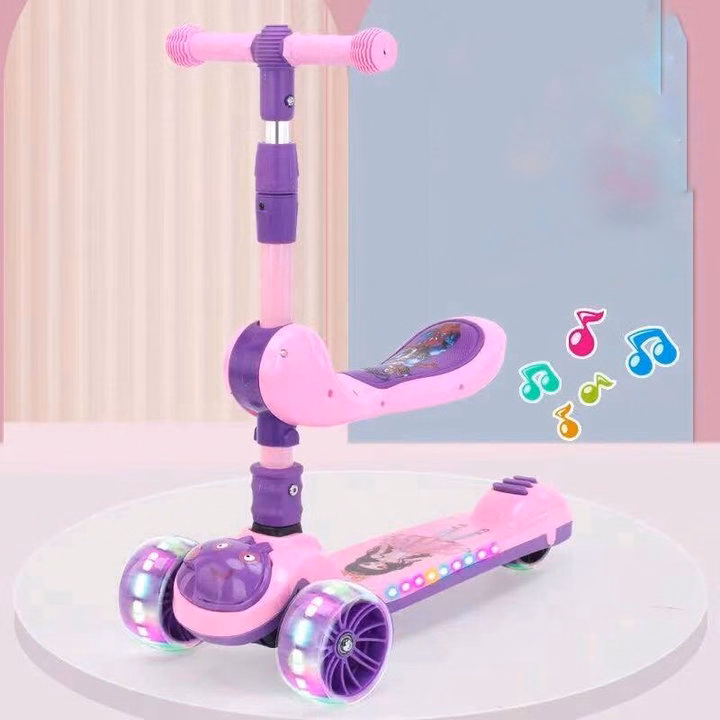 Xe Trượt Scoter 3 Bánh Đa Năng Có Đèn Led Phát Sáng, Có Nhạc Và Ghế Ngồi Cho Trẻ Em Ctb720 - Bechip - Ảnh 2