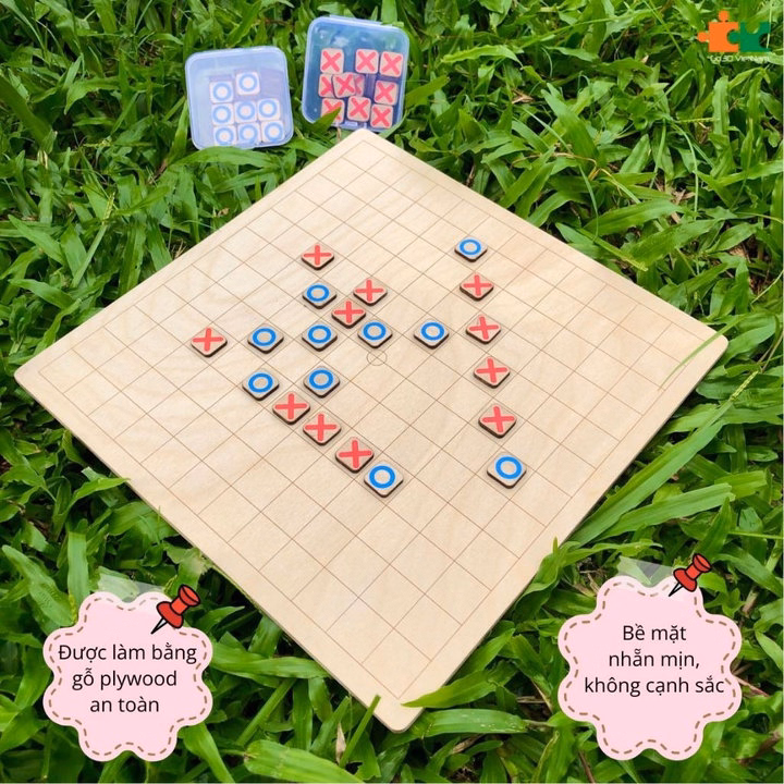 Bộ Cờ Caro X-O Bằng Gỗ, Bàn Cờ Gỗ Trò Chơi Trí Tuệ Caro - Ctb760 - Ảnh 4