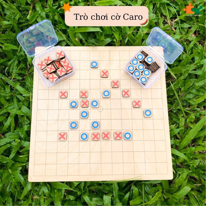 Bộ Cờ Caro X-O Bằng Gỗ, Bàn Cờ Gỗ Trò Chơi Trí Tuệ Caro - Ctb760 - Ảnh 2