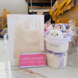 Set Quà Tặng Hoa Gấu Bông Dễ Thương Tặng Kèm Túi 006 - Lady'S Passion