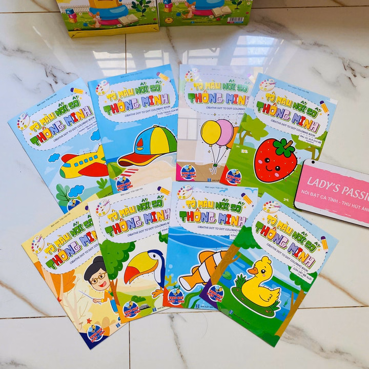 Túi 8 Quyển Tô Màu Nối Số Thông Minh Song Ngữ Anh Việt 8 Chủ Đề 003 - Lady'S Passion - Ảnh 5