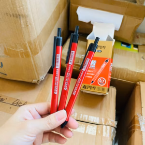 Combo 10 Cây Bút Bi Bấm Odemei Ngòi 0.7Mm Mực Đỏ, Mực Đều Đẹp Êm Trơn 060 - Lady'S Passion