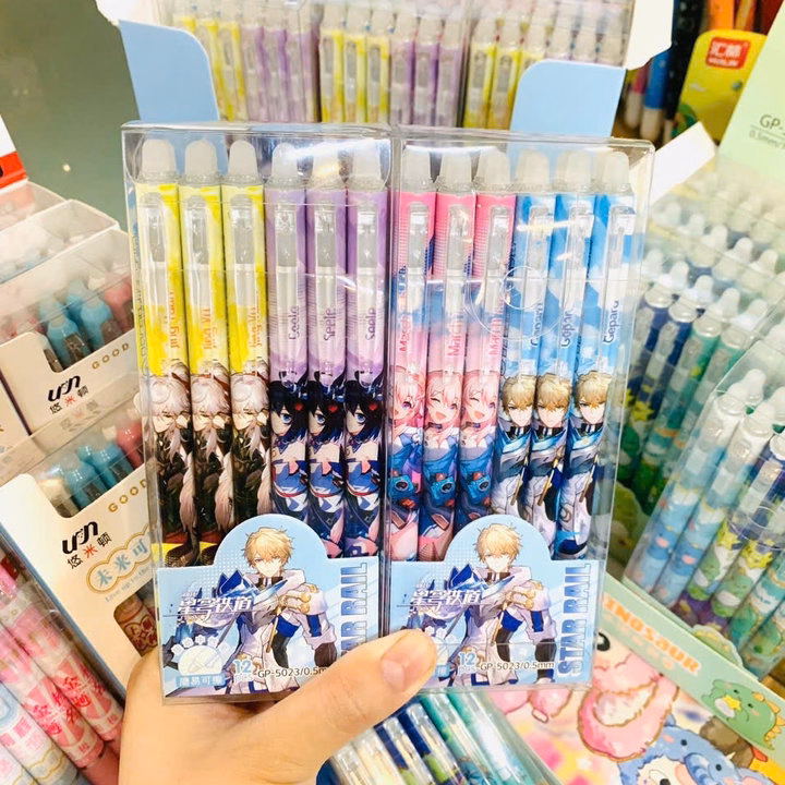 Hộp 12 Bút Gel Xóa Được Mực Xanh Sp0382 - Lady'S Passion - Ảnh 2