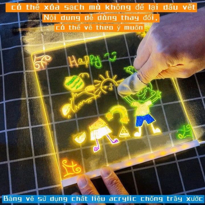 Bảng Vẽ Dạ Quang Kết Hợp Đèn Led Siêu Xinh - Ảnh 2