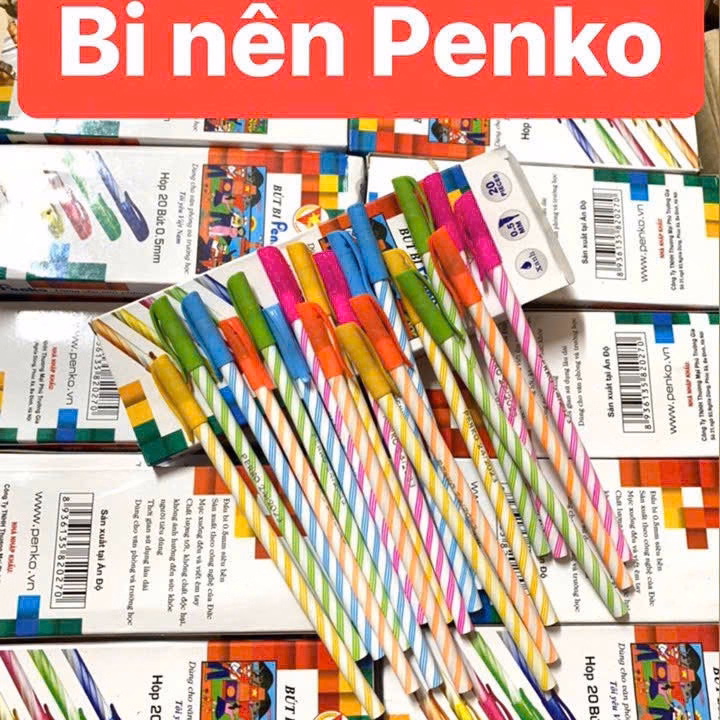 Hộp 20 Bút Bi Nến Penko Mực Xanh - Lady'S Passion - Ảnh 3