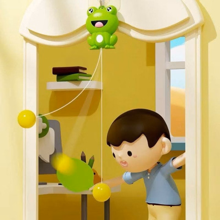 Đồ Chơi Bóng Bàn Treo Tường Hình Con Ếch Xanh Siêu Kute - Ảnh 2