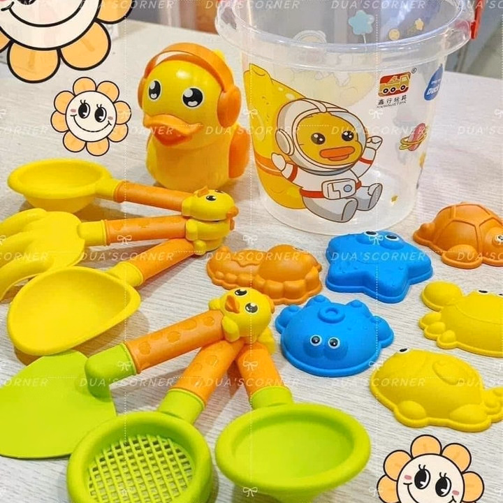 Bộ Xúc Cát Vịt Vàng Cho Bé Yêu Gồm 14 Chi Tiết