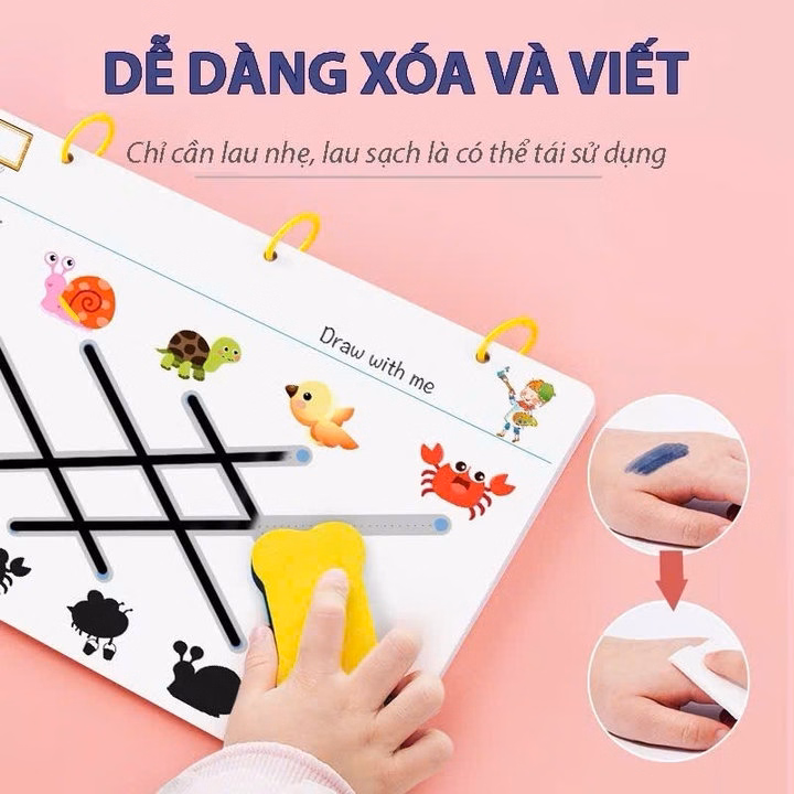 Bộ Tập Tô Vẽ Thông Minh Xóa Được 64 Trang Tặng Kèm 6 Bút Dạ & Mút Xóa Sp0330 - Lady'S Passion - Ảnh 3