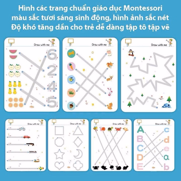 Bộ Tập Tô Vẽ Thông Minh Xóa Được 64 Trang Tặng Kèm 6 Bút Dạ & Mút Xóa Sp0330 - Lady'S Passion - Ảnh 6