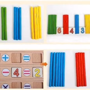 Hộp Thẻ Ghép Số Và Que Tính Bằng Gỗ An Toàn Cho Các Bé Yêu