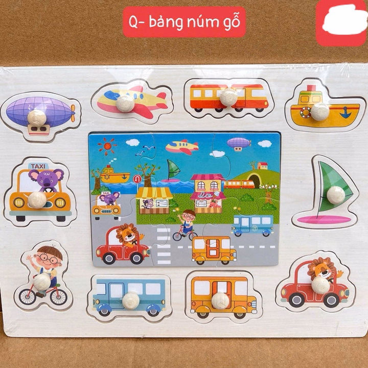 Bảng Gỗ Núm Cầm Thông Minh Cho Bé - Ảnh 2