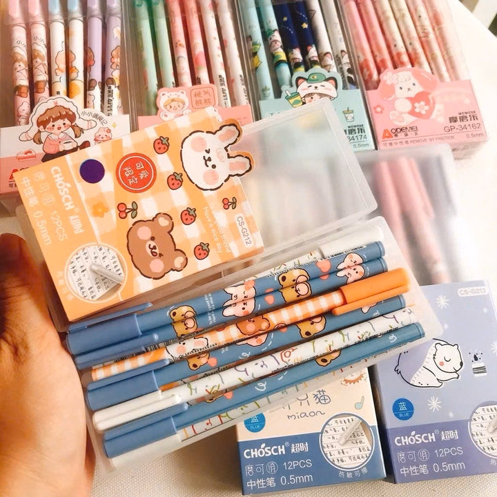 Hộp 12 Bút Gel Xóa Nắp Đậy Chosch Sp0453 - Lady'S Passion - Ảnh 5