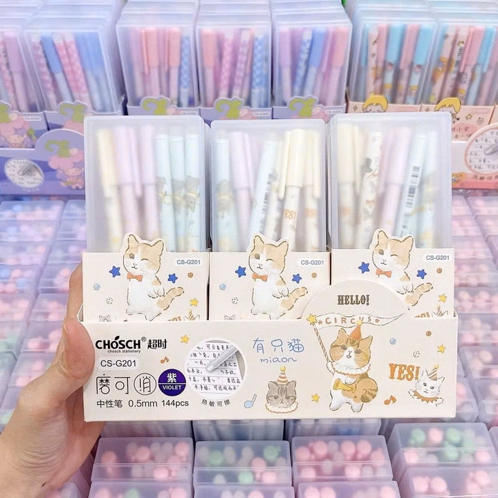 Hộp 12 Bút Gel Xóa Nắp Đậy Chosch Sp0453 - Lady'S Passion - Ảnh 4