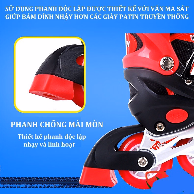 Giày Patin Trẻ Em 4 Bánh Cao Cấp, Full Size, Full Bảo Hộ Mũ Tay Chân Gd115 - Lady'S Passion - Ảnh 4