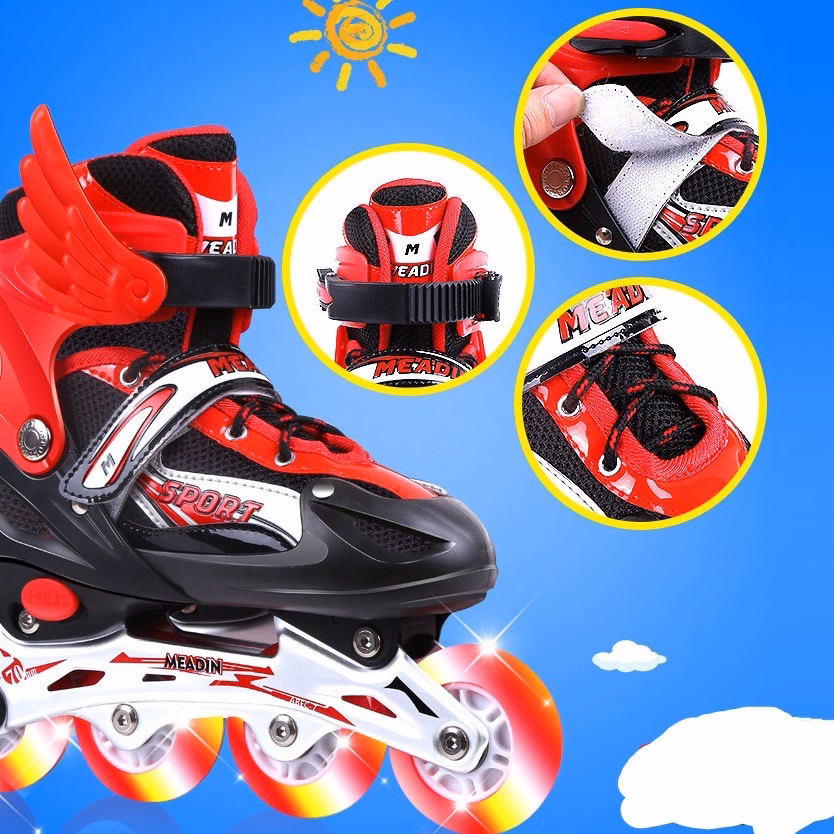 Giày Patin Trẻ Em 4 Bánh Cao Cấp, Full Size, Full Bảo Hộ Mũ Tay Chân Gd115 - Lady'S Passion - Ảnh 2