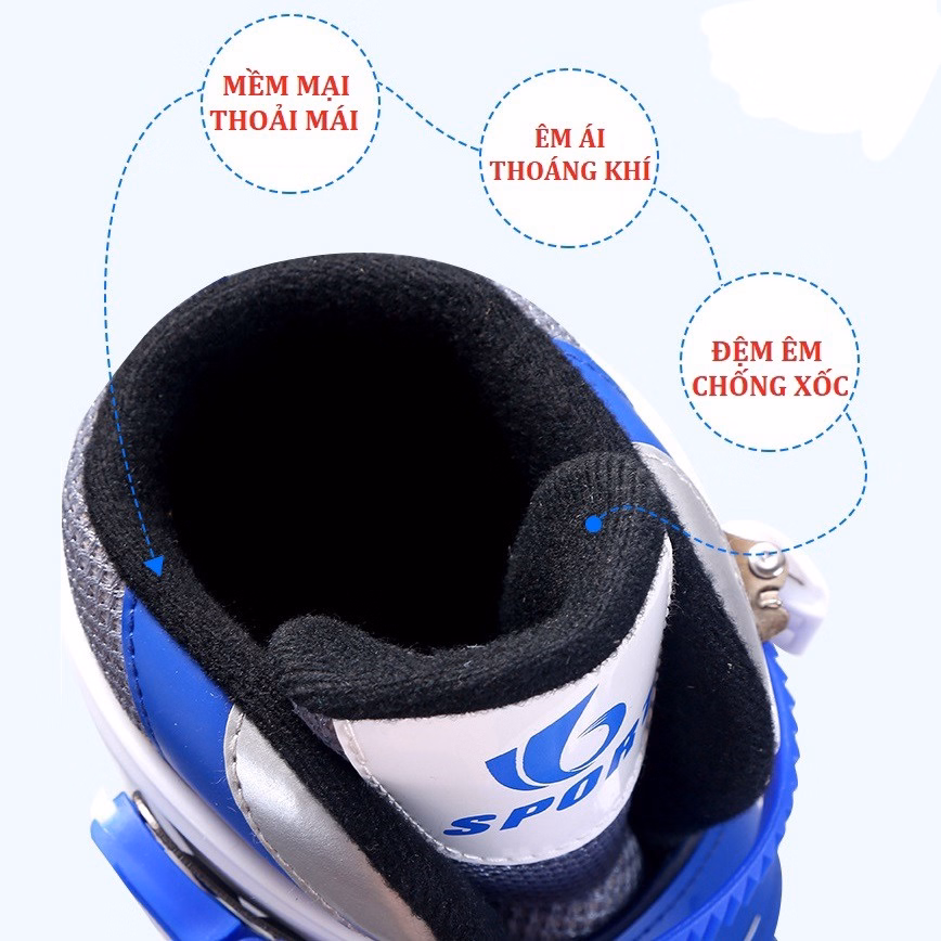 Giày Patin Trẻ Em 4 Bánh Cao Cấp, Full Size, Full Bảo Hộ Mũ Tay Chân Gd115 - Lady'S Passion - Ảnh 10