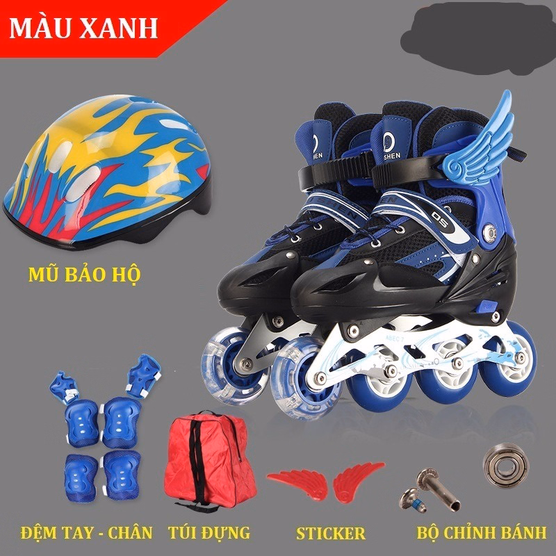 Giày Patin Trẻ Em 4 Bánh Cao Cấp, Full Size, Full Bảo Hộ Mũ Tay Chân Gd115 - Lady'S Passion - Ảnh 12