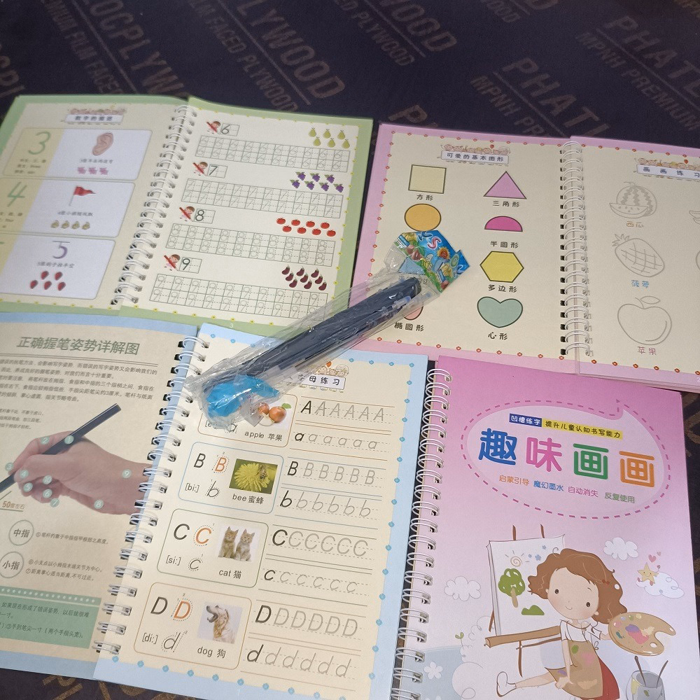 Bộ 3 Vở Tập Viết Nét Lõm Tự Xóa Kèm Bút Tự Bay Màu Cho Bé Luyện Dễ Dàng (1Bút + 5Ngòi + 1 Định Vị Cầm Bút) Gd127 - Lady'S Passion - Ảnh 6