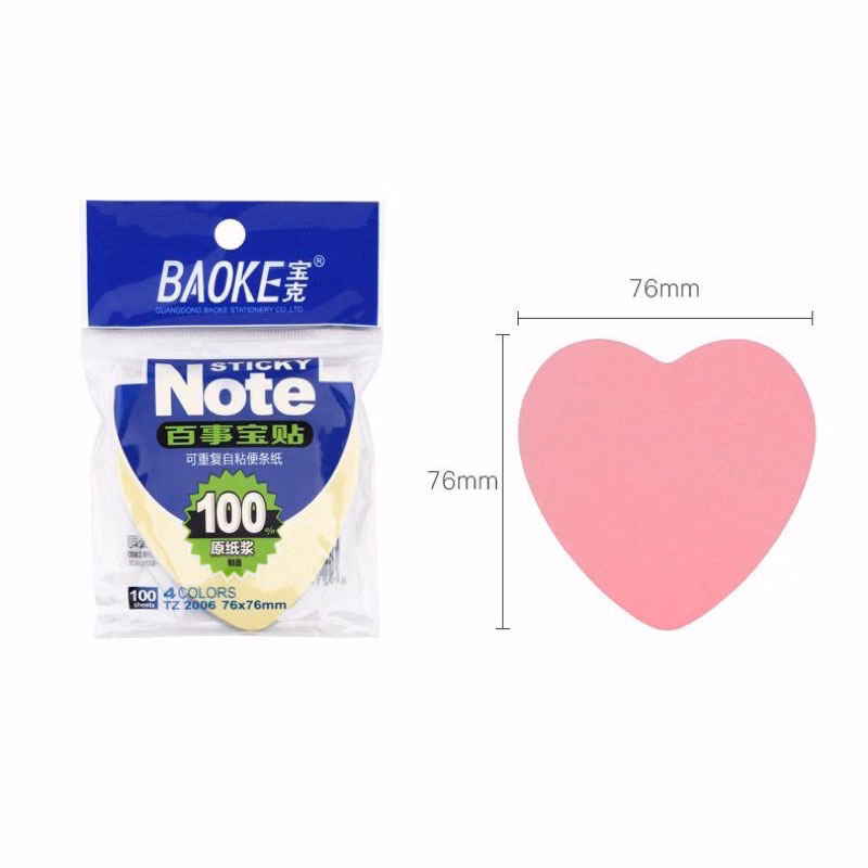 Giấy Ghi Chú Hình Trái Tim 4 Màu Pastel - Gdn - Ảnh 6