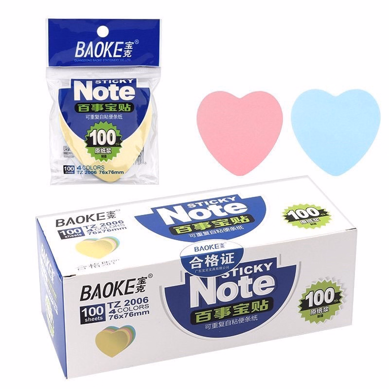 Giấy Ghi Chú Hình Trái Tim 4 Màu Pastel - Gdn - Ảnh 7