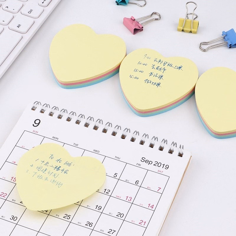 Giấy Ghi Chú Hình Trái Tim 4 Màu Pastel - Gdn - Ảnh 2